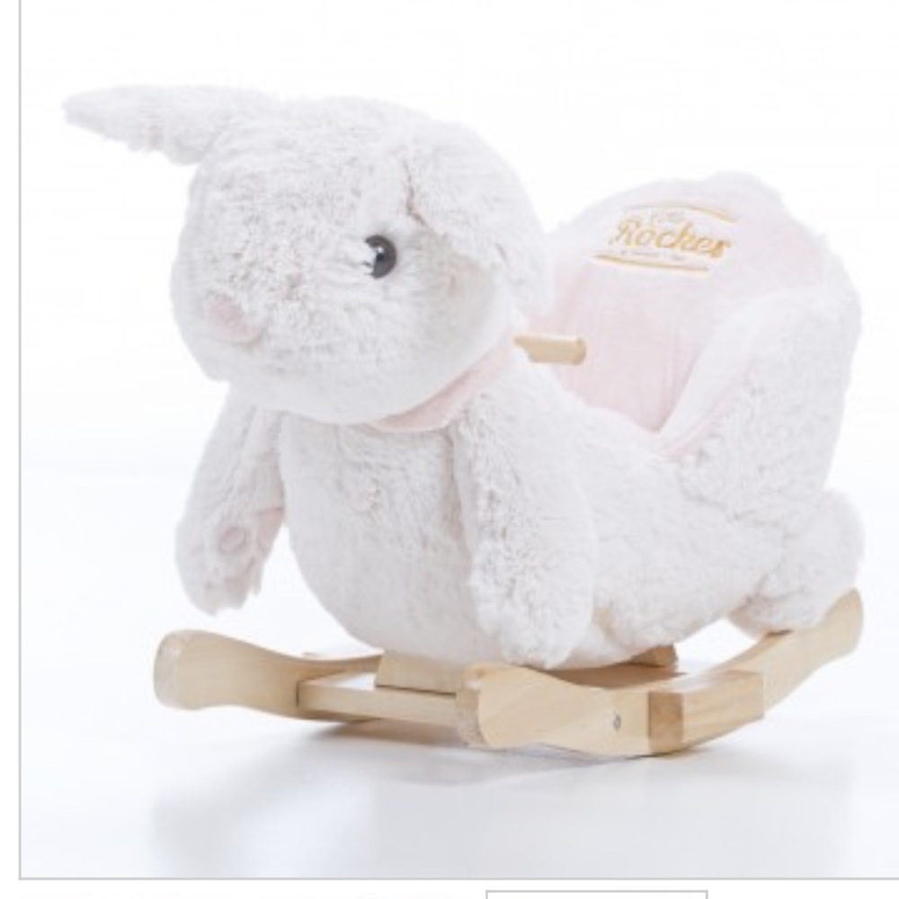 NWT Plush Cream Bunny Rocker for Kids - Picture 2 of 3